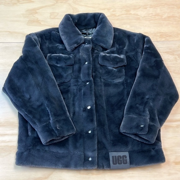 UGG Women's Frankie Faux Fur Trucker Jacket - Picture 1 of 8